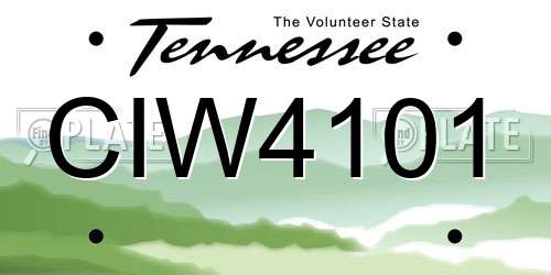 CIW4101 Tennessee License Plate