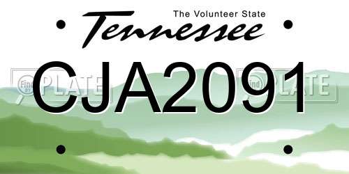 CJA2091 Tennessee License Plate