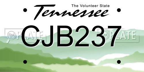CJB237 Tennessee License Plate