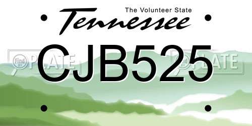 CJB525 Tennessee License Plate