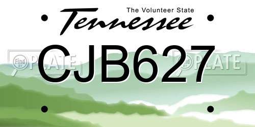 CJB627 Tennessee License Plate