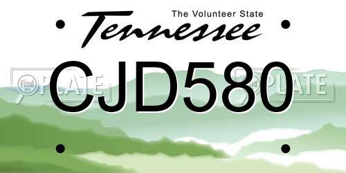 CJD580 Tennessee License Plate