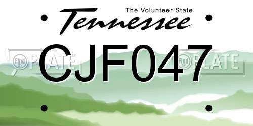 CJF047 Tennessee License Plate