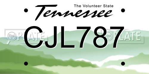 CJL787 Tennessee License Plate