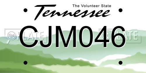 CJM046 Tennessee License Plate