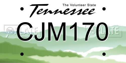 CJM170 Tennessee License Plate