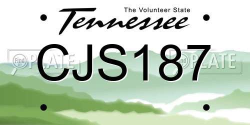 CJS187 Tennessee License Plate