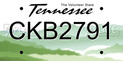 CKB2791 Tennessee License Plate