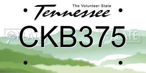 CKB375 Tennessee License Plate