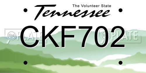 CKF702 Tennessee License Plate