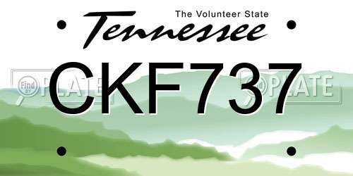 CKF737 Tennessee License Plate