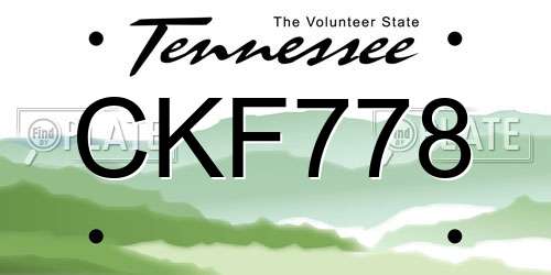 CKF778 Tennessee License Plate