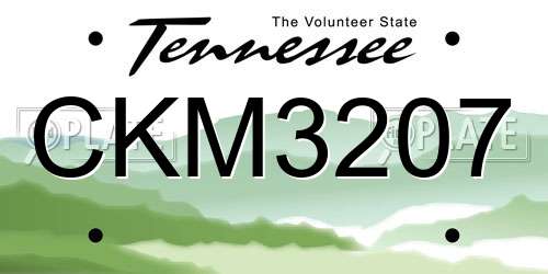 CKM3207 Tennessee License Plate
