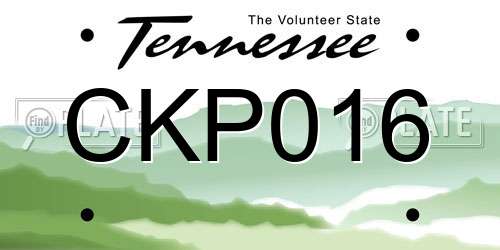 CKP016 Tennessee License Plate