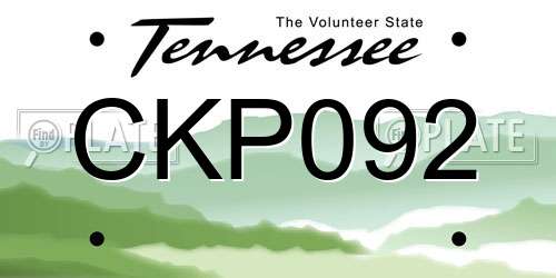 CKP092 Tennessee License Plate