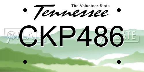 CKP486 Tennessee License Plate
