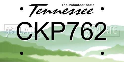 CKP762 Tennessee License Plate