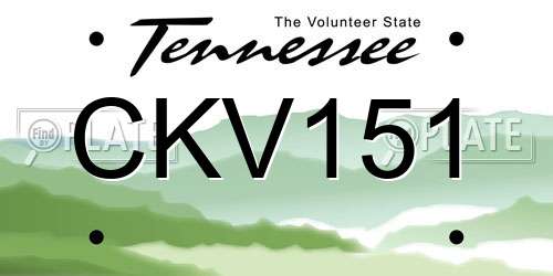CKV151 Tennessee License Plate