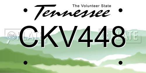 CKV448 Tennessee License Plate