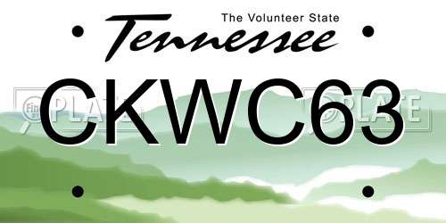 CKWC63 Tennessee License Plate