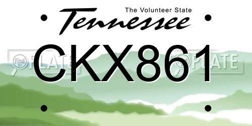 CKX861 Tennessee License Plate