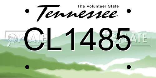 CL1485 Tennessee License Plate