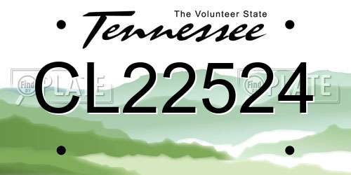 CL22524 Tennessee License Plate