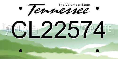 CL22574 Tennessee License Plate