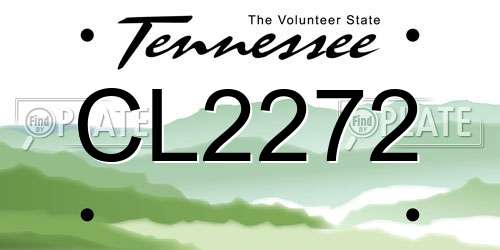 CL2272 Tennessee License Plate