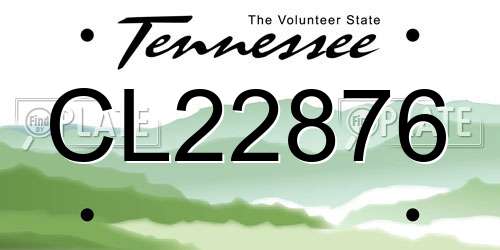 CL22876 Tennessee License Plate