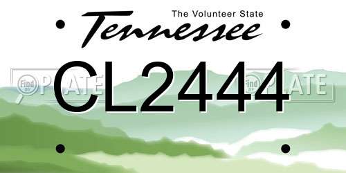 CL2444 Tennessee License Plate
