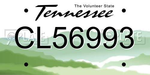 CL56993 Tennessee License Plate