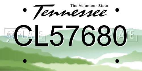 CL57680 Tennessee License Plate