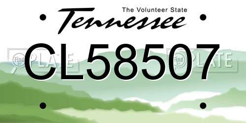 CL58507 Tennessee License Plate