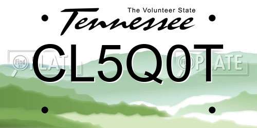CL5Q0T Tennessee License Plate
