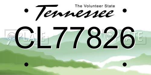 CL77826 Tennessee License Plate