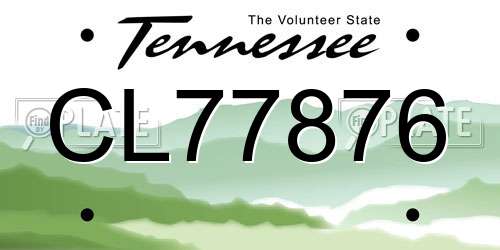 CL77876 Tennessee License Plate