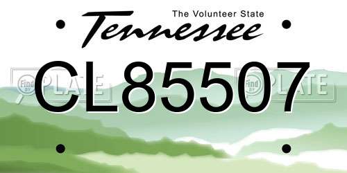 CL85507 Tennessee License Plate