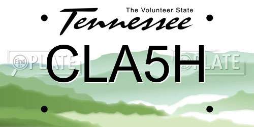 CLA5H Tennessee License Plate
