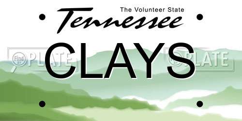 CLAYS Tennessee License Plate
