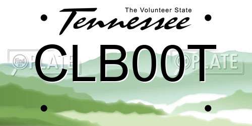 CLB00T Tennessee License Plate