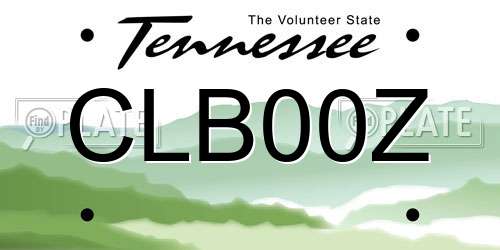 CLB00Z Tennessee License Plate