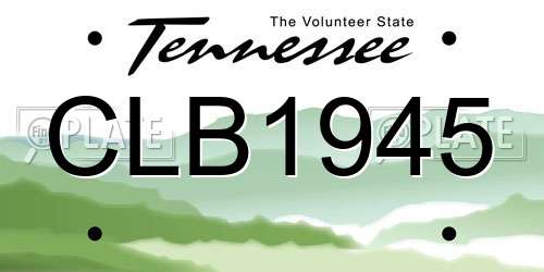 CLB1945 Tennessee License Plate