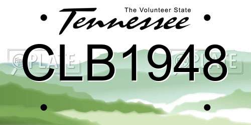 CLB1948 Tennessee License Plate