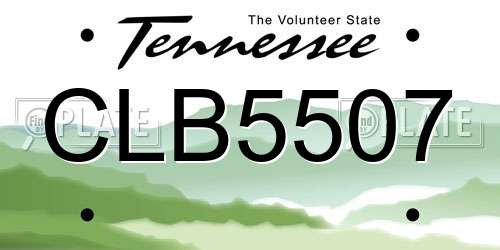 CLB5507 Tennessee License Plate