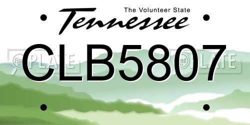 CLB5807 Tennessee License Plate