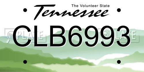 CLB6993 Tennessee License Plate