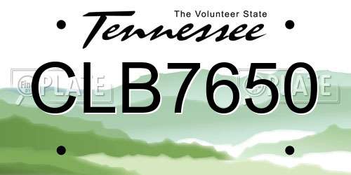 CLB7650 Tennessee License Plate