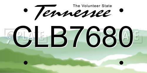 CLB7680 Tennessee License Plate