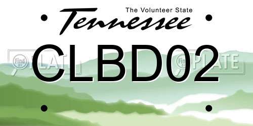 CLBD02 Tennessee License Plate